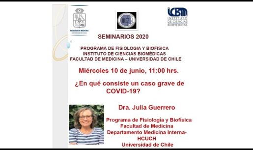 Seminario Dra. Julia Guerrero: “¿En qué consiste un caso grave de COVID-19?”