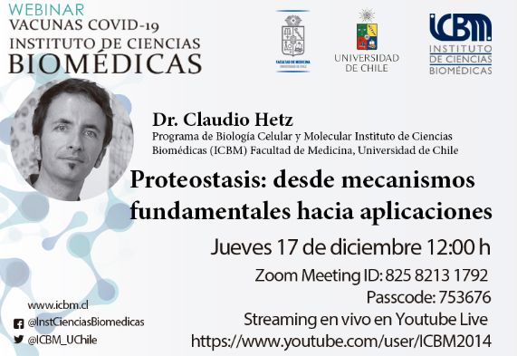 Webinar: Proteostasis: desde mecanismos fundamentales hacia aplicaciones