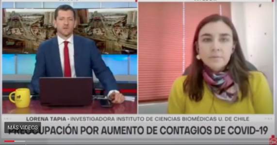 Entrevista a Dra. Lorena Tapia en 24 Horas sobre aumento de contagios por Covid-19