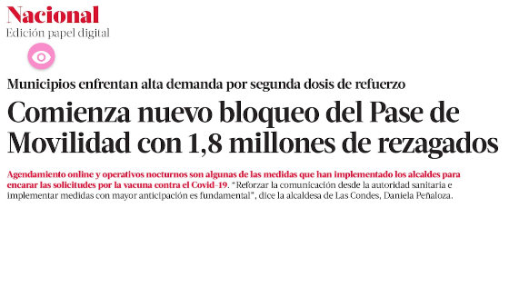 Entrevista a Dr. Miguel O’Ryan en La Tercera, sobre nuevo bloqueo de pase de movilidad